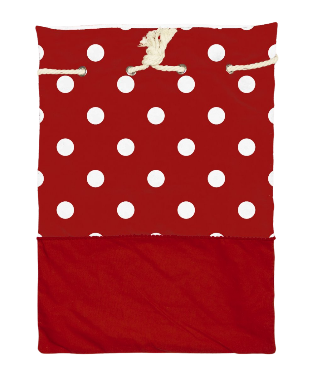 Christmas Sack, White Polka Dot