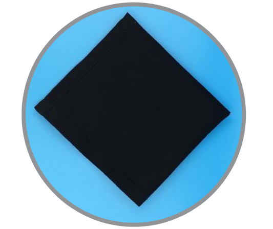 Hemstitched Handkerchief, Black