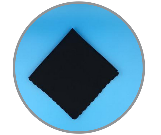 Scalloped Edge Handkerchief, Black