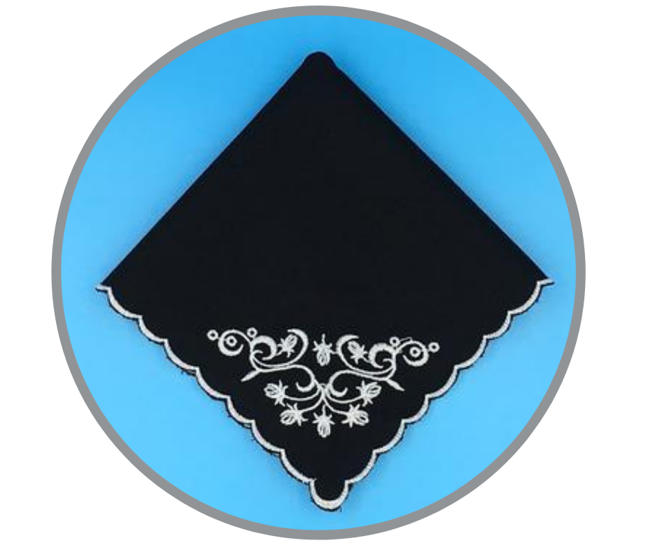 Scalloped Edge Handkerchief, Floral