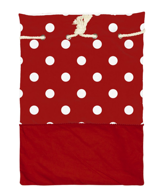 Christmas Sack, White Polka Dot