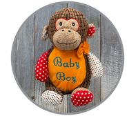 Embroidered Huggles Monkey, Baby Boy