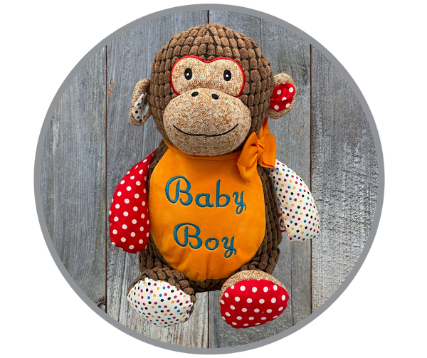 Embroidered Huggles Monkey, Baby Boy