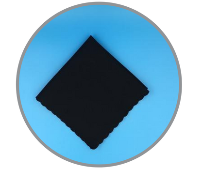 Scalloped Edge Handkerchief, Black