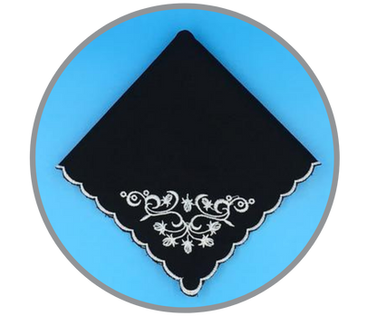 Scalloped Edge Handkerchief, Floral