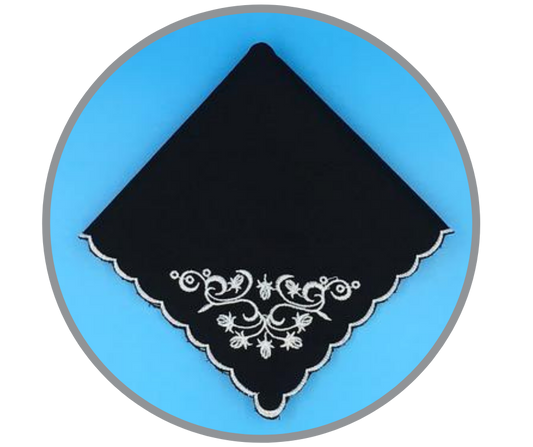 Scalloped Edge Handkerchief, Floral