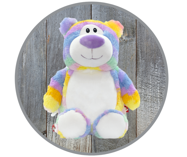 Classic Teddy Bear, Pastel Stripe