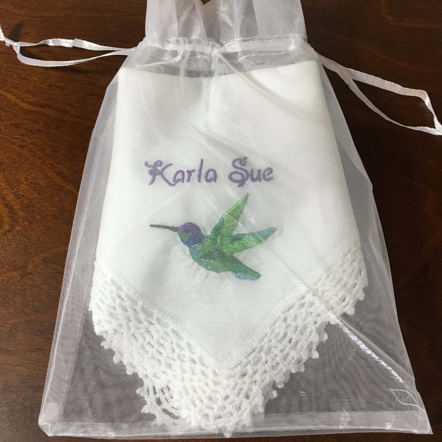 White Organza Bag for Handkerchief