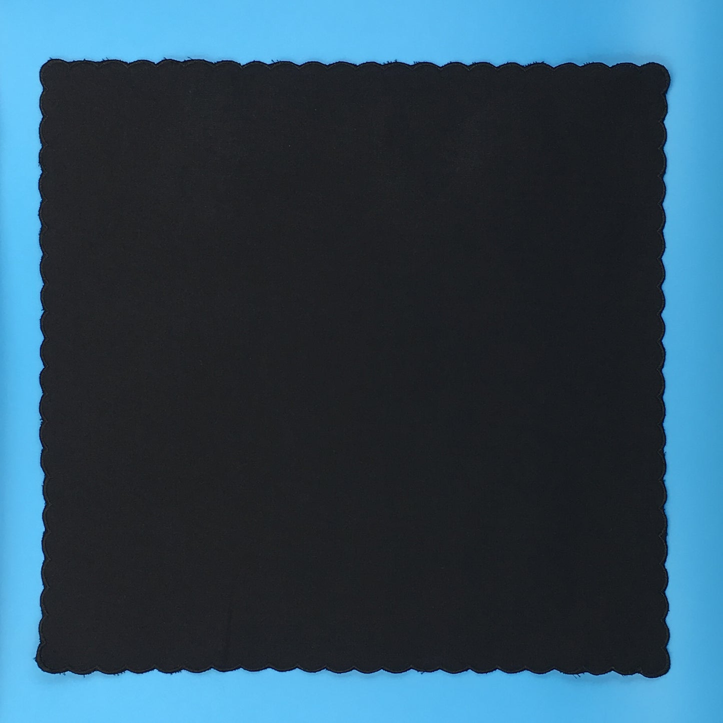 Scalloped Edge Handkerchief, Black