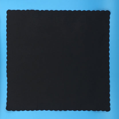 Scalloped Edge Handkerchief, Black
