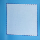 Scalloped Edge Handkerchief, Blue
