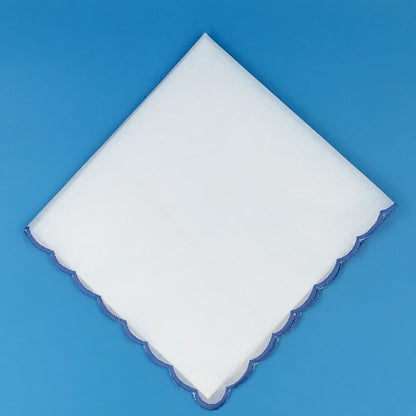 Scalloped Edge Handkerchief, Blue