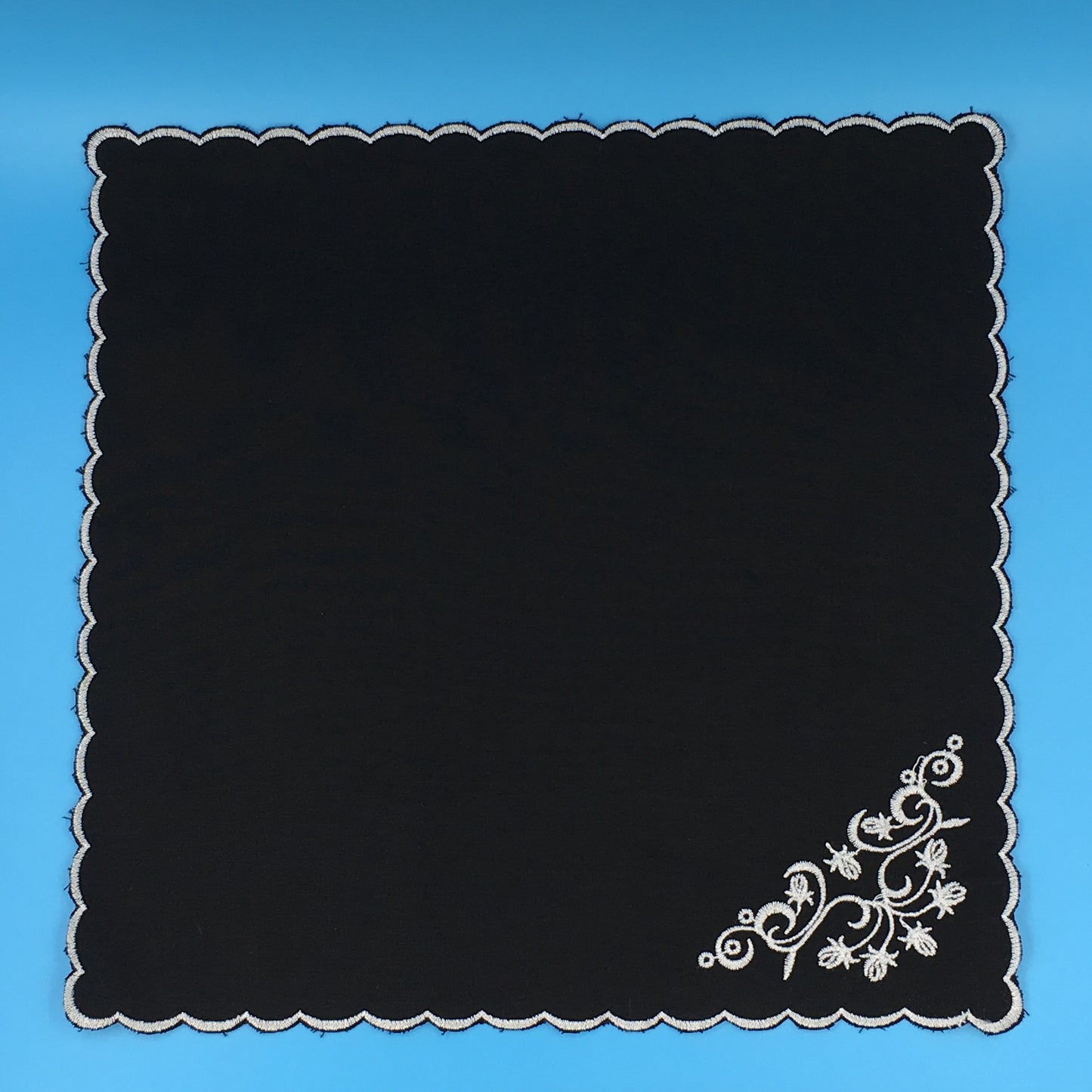 Scalloped Edge Handkerchief, Floral
