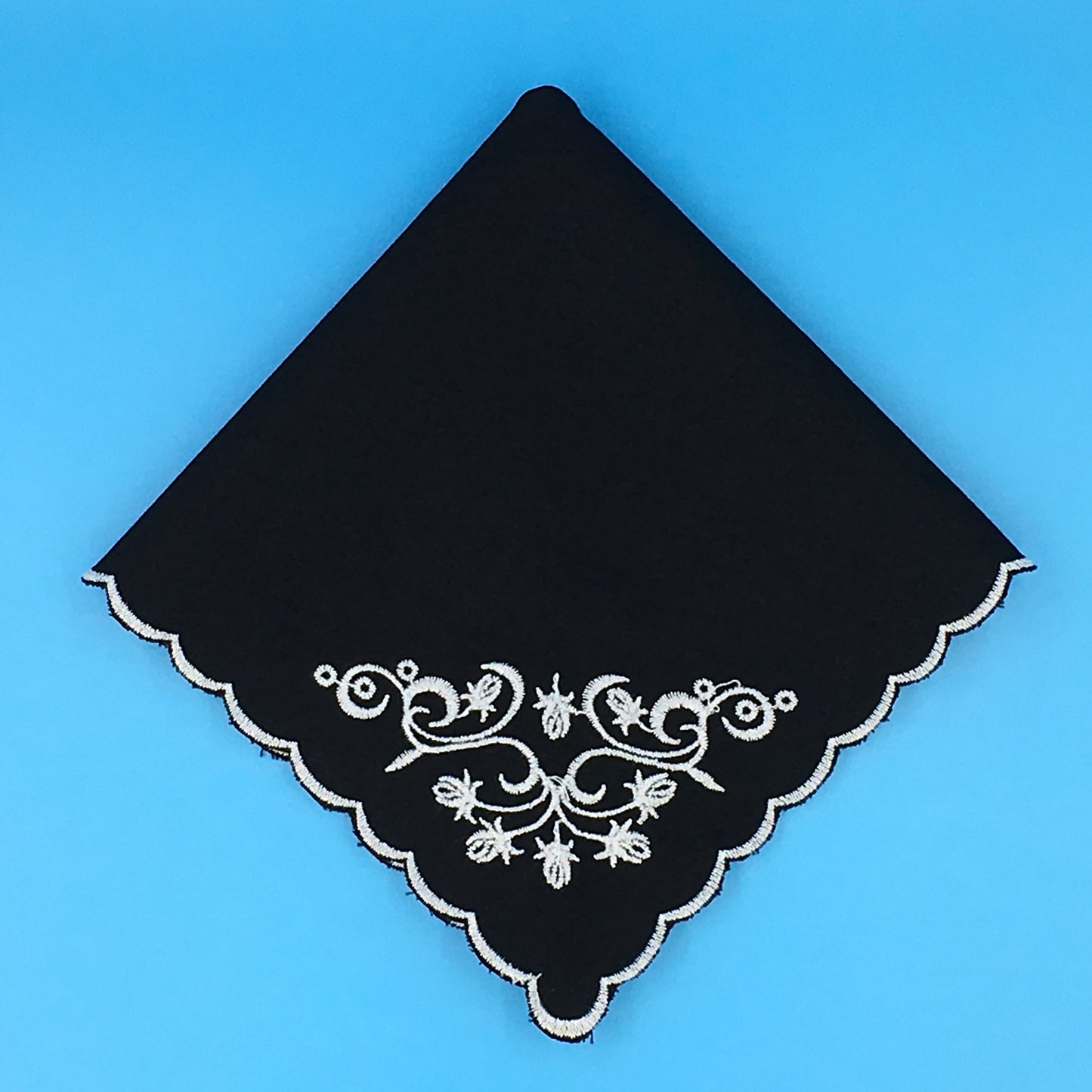 Scalloped Edge Handkerchief, Floral