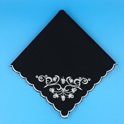 Scalloped Edge Handkerchief, Floral