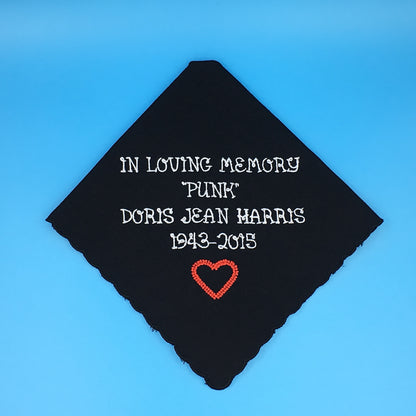 Scalloped Edge Handkerchief, Black