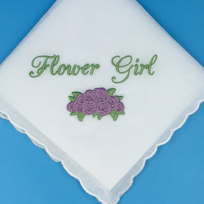 Scalloped Edge Handkerchief, White