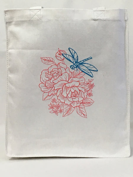 Dragonfly Floral Tote Bag